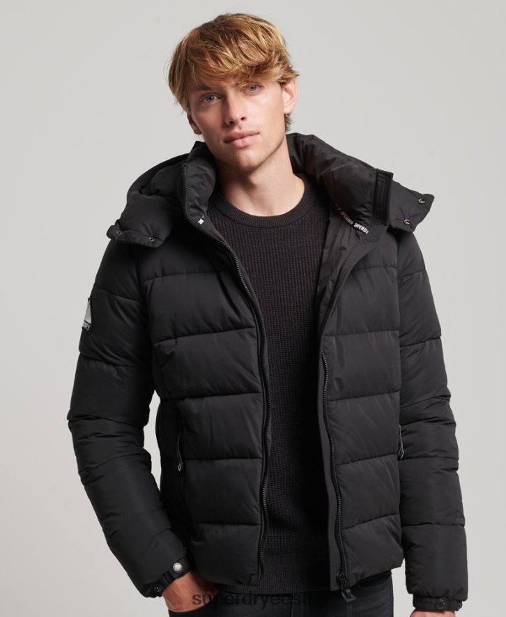 Superdry mehed mikrokiust mägine jope B2LT41143 Riietus must