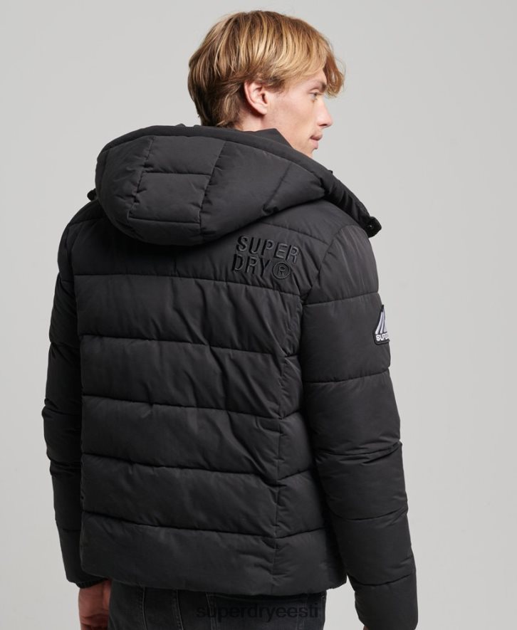 Superdry mehed mikrokiust mägine jope B2LT41143 Riietus must