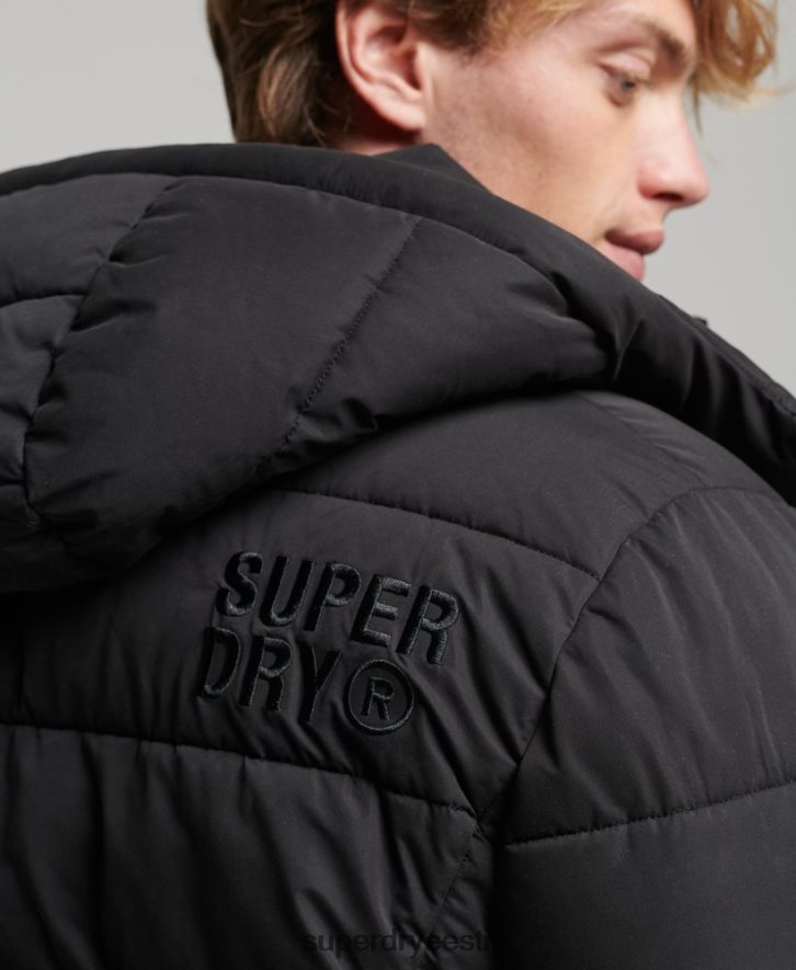 Superdry mehed mikrokiust mägine jope B2LT41143 Riietus must