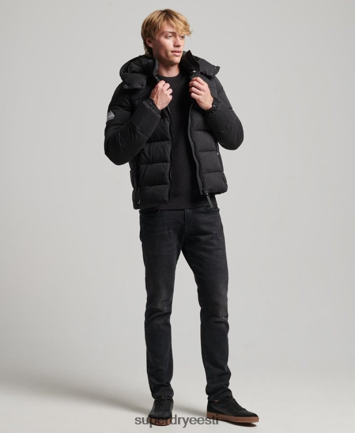 Superdry mehed mikrokiust mägine jope B2LT41143 Riietus must