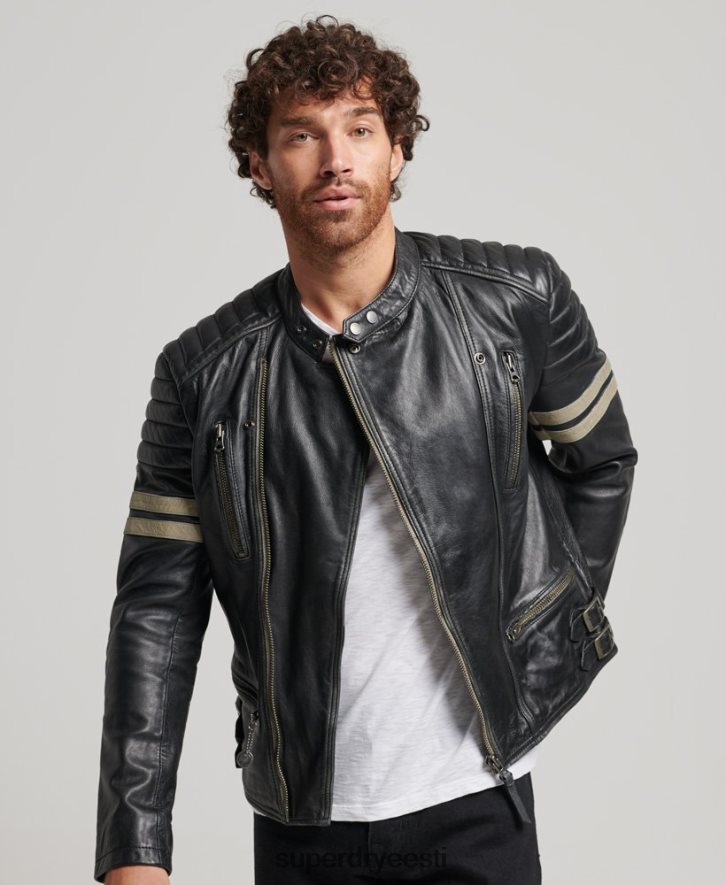 Superdry mehed nahast motojope B2LT44691 Riietus must