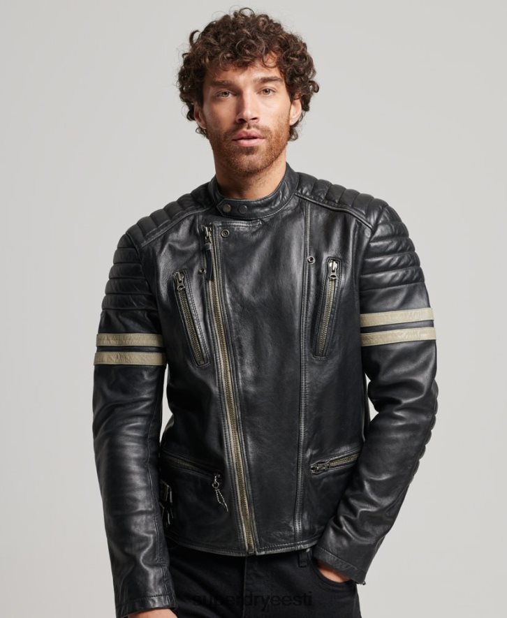 Superdry mehed nahast motojope B2LT44691 Riietus must