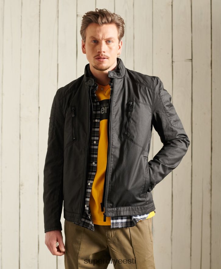 Superdry mehed süsiniku biker jope B2LT44688 Riietus must