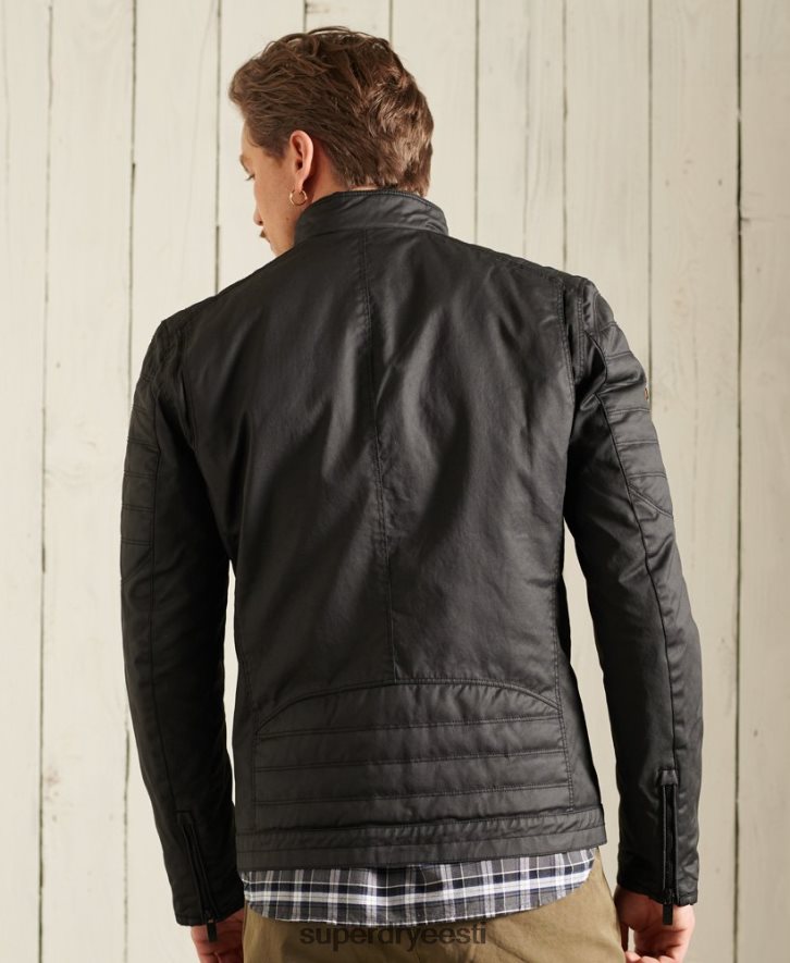 Superdry mehed süsiniku biker jope B2LT44688 Riietus must