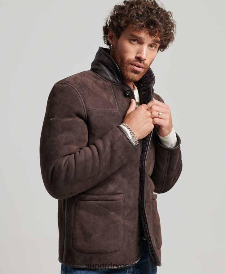 Superdry mehed shearling tekijope B2LT44743 Riietus pruun