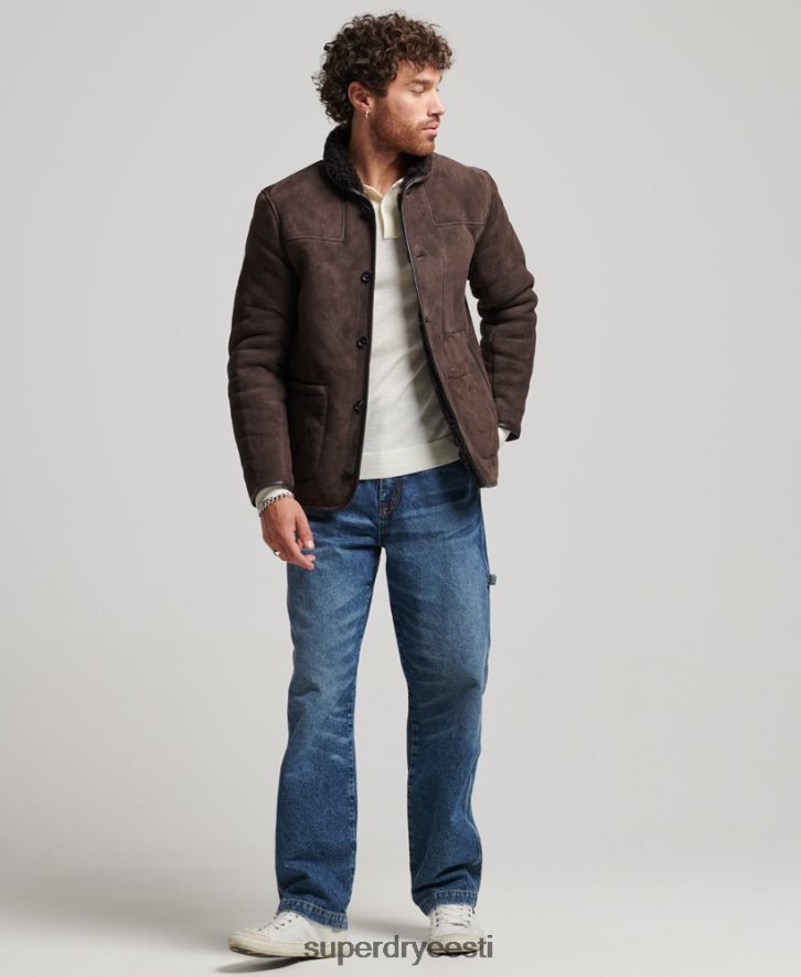 Superdry mehed shearling tekijope B2LT44743 Riietus pruun