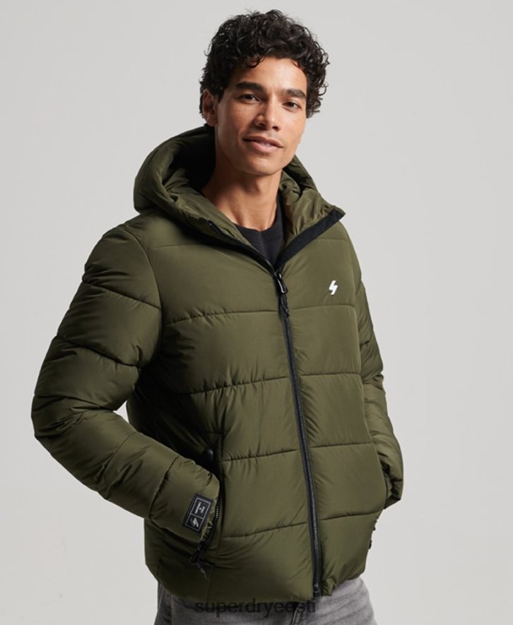 Superdry mehed spordipuhv kapuutsiga jope B2LT41020 Riietus khaki