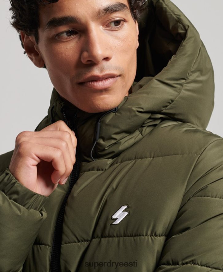 Superdry mehed spordipuhv kapuutsiga jope B2LT41020 Riietus khaki