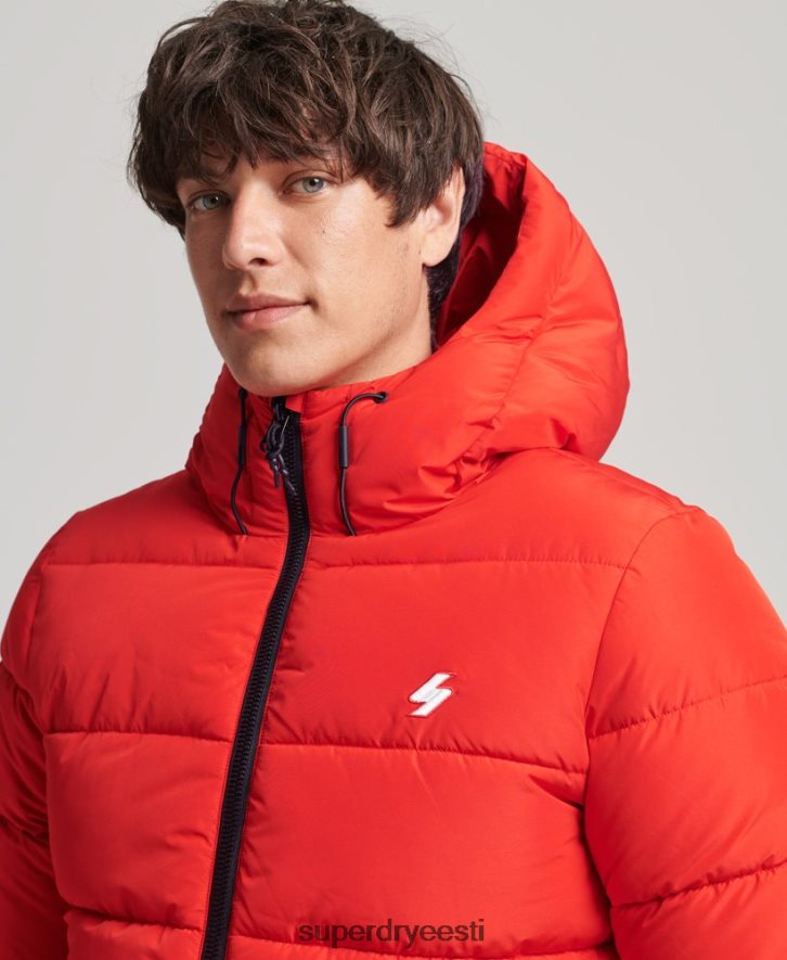 Superdry mehed spordipuhv kapuutsiga jope B2LT41031 Riietus punane