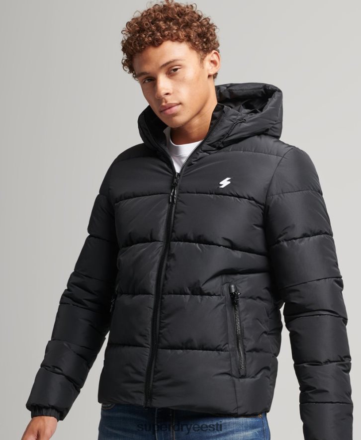 Superdry mehed spordipuhv kapuutsiga jope B2LT41051 Riietus must