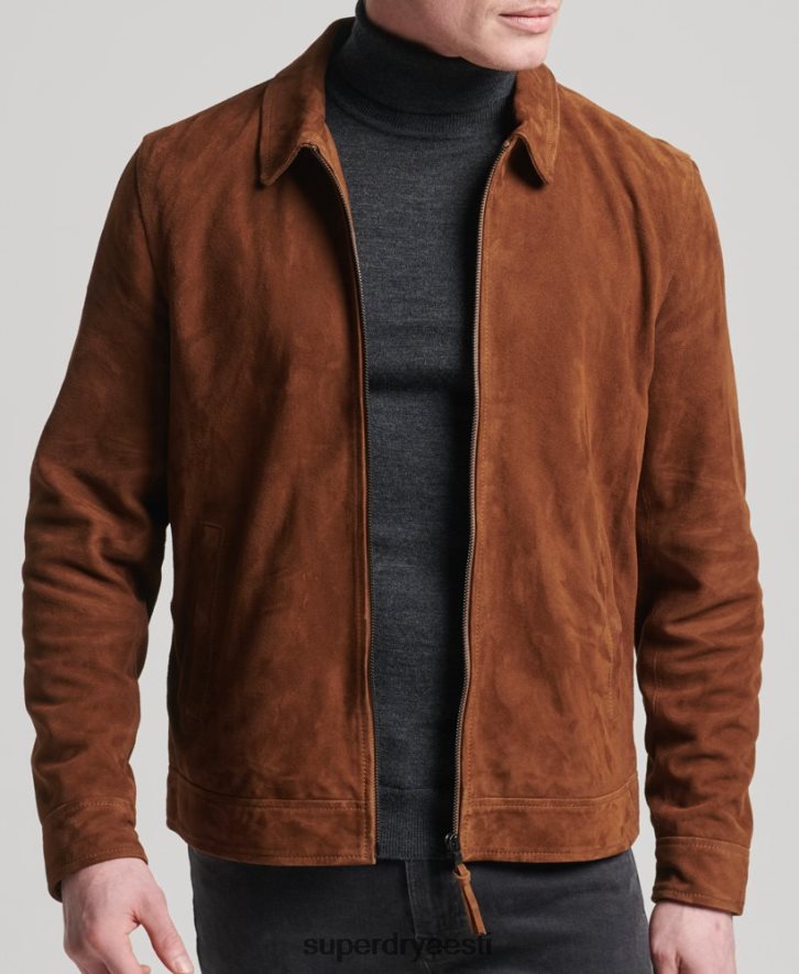 Superdry mehed studios treeneri seemisnahast jope B2LT41147 Riietus tan