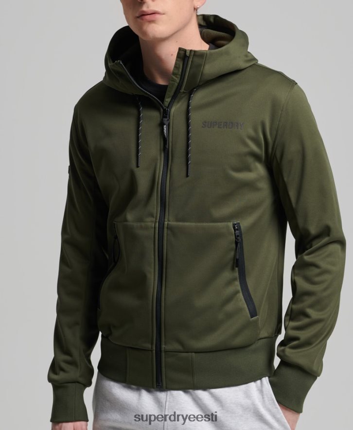 Superdry mehed tehniline soft shell jooksujakk B2LT41132 Riietus khaki