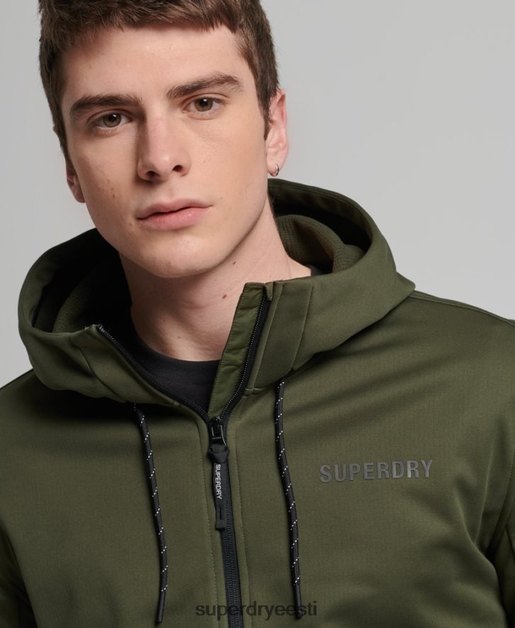 Superdry mehed tehniline soft shell jooksujakk B2LT41132 Riietus khaki