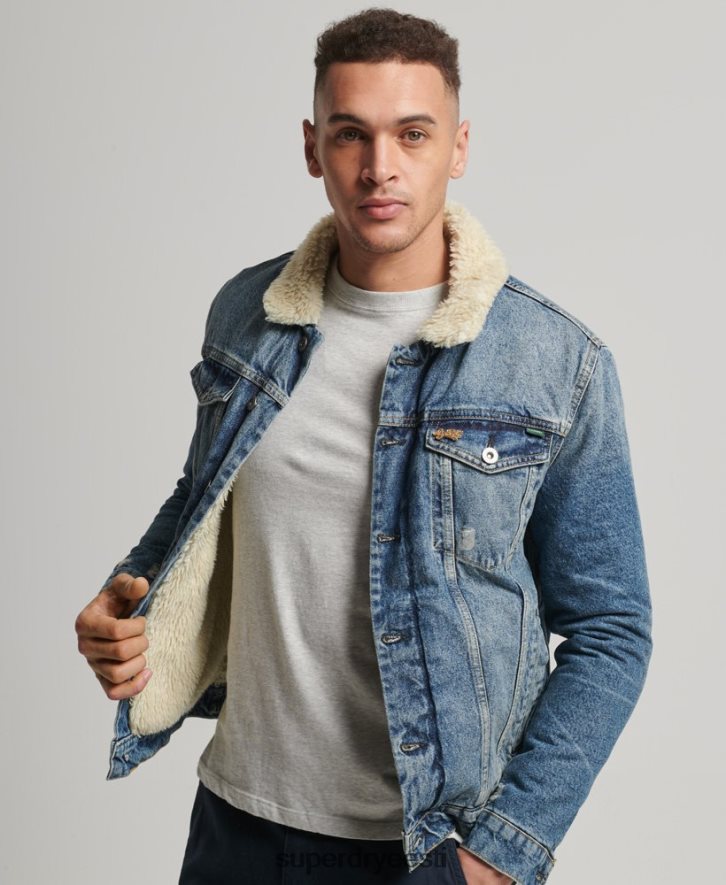 Superdry mehed teksašerpa jope B2LT44437 Riietus sinine