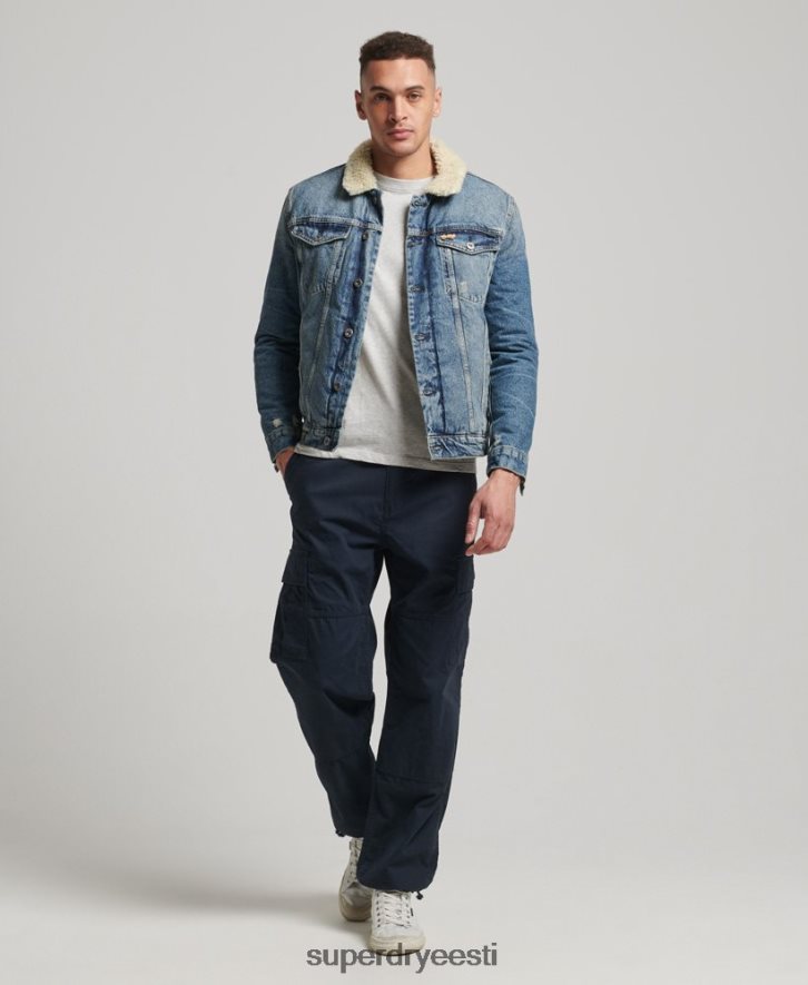 Superdry mehed teksašerpa jope B2LT44437 Riietus sinine