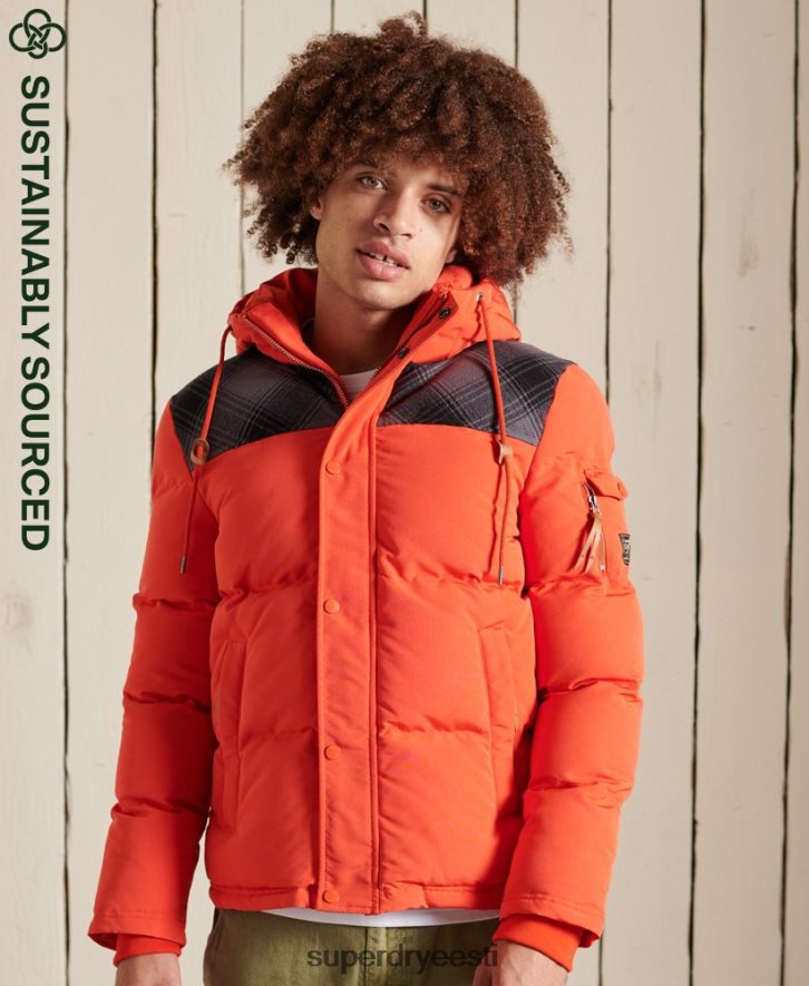 Superdry mehed tepitud everesti jakk B2LT44487 Riietus oranž