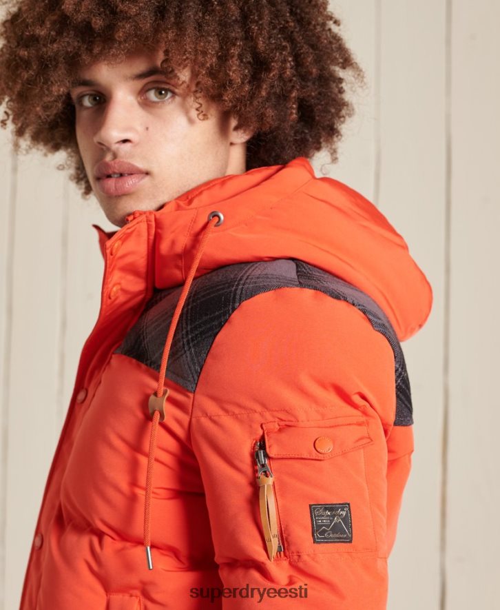 Superdry mehed tepitud everesti jakk B2LT44487 Riietus oranž