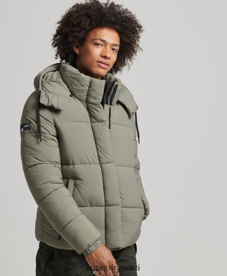 Superdry mehed touchline polsterdatud lühike jope B2LT4974 Riietus khaki