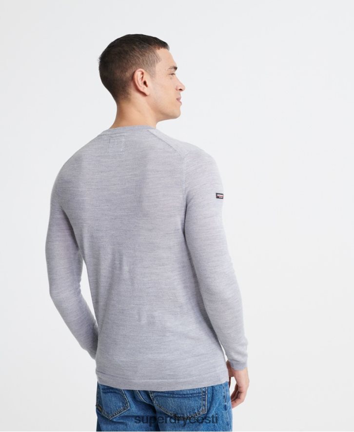 Superdry mehed muuda merino crew jumper B2LT41366 Riietus helehall