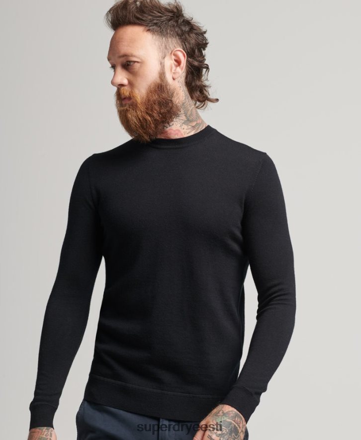 Superdry mehed studios merino crew hüppaja B2LT41286 Riietus must