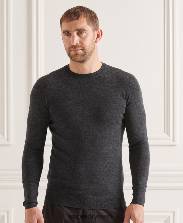 Superdry mehed studios merino crew hüppaja B2LT41314 Riietus tumehall