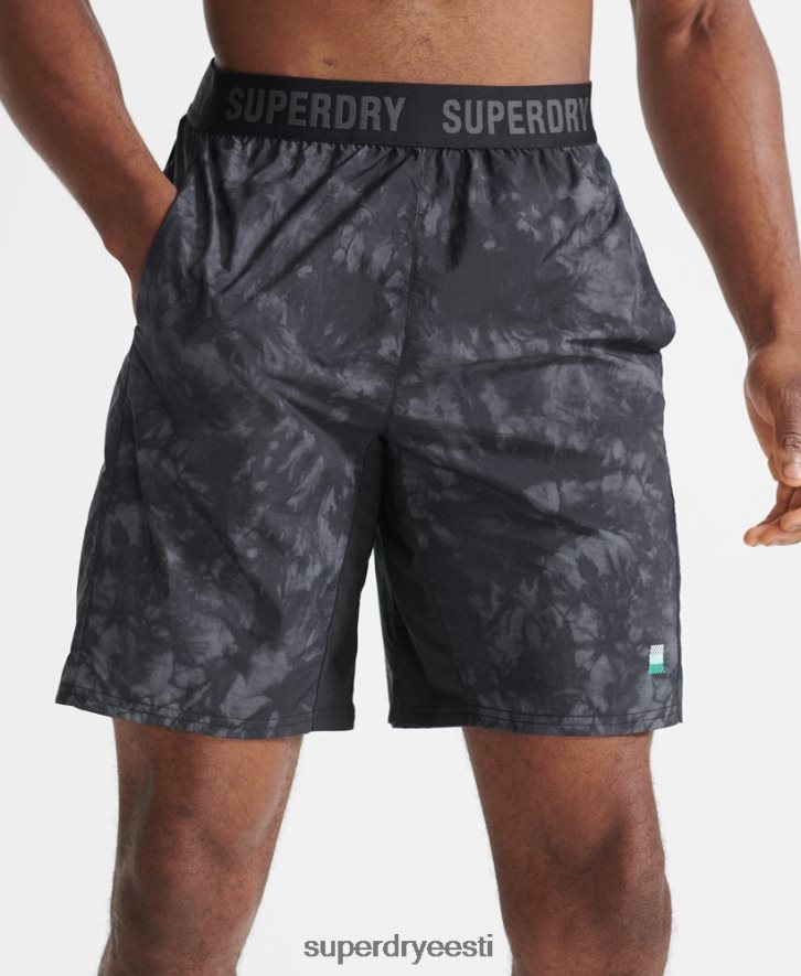 Superdry mehed jooksuraja lühikesed püksid B2LT45372 Riietus must