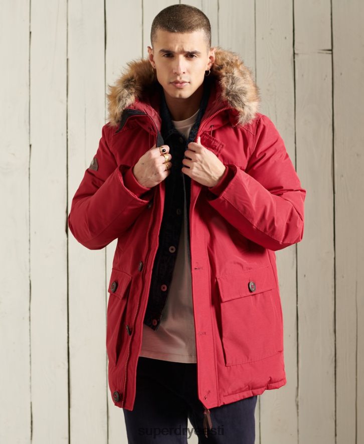 Superdry mehed algaja parka mantel B2LT41175 Riietus punane