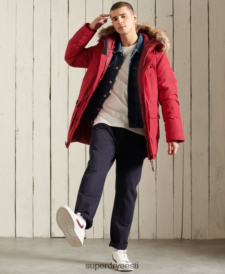 Superdry mehed algaja parka mantel B2LT41175 Riietus punane