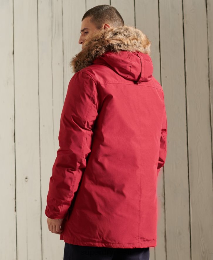 Superdry mehed algaja parka mantel B2LT41175 Riietus punane