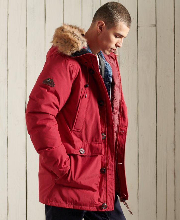 Superdry mehed algaja parka mantel B2LT41175 Riietus punane