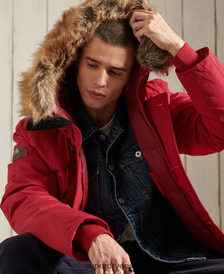 Superdry mehed algaja parka mantel B2LT41175 Riietus punane