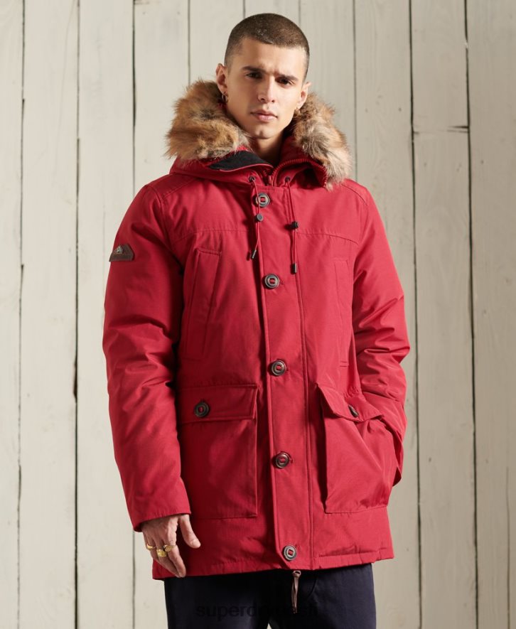 Superdry mehed algaja parka mantel B2LT41175 Riietus punane