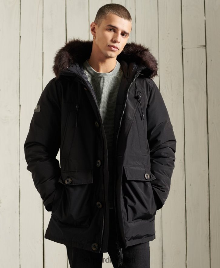 Superdry mehed algaja parka mantel B2LT44734 Riietus must