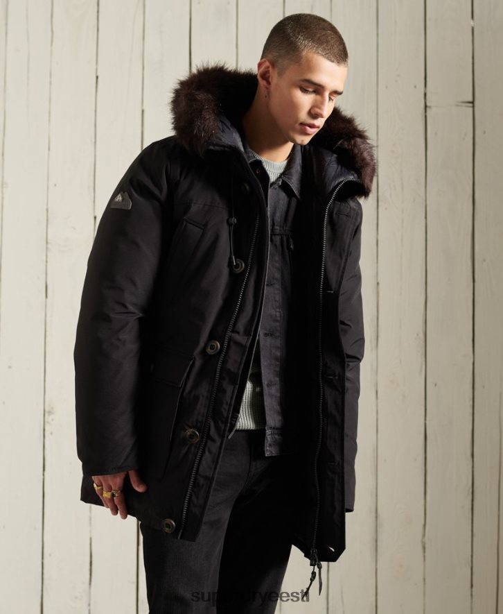 Superdry mehed algaja parka mantel B2LT44734 Riietus must