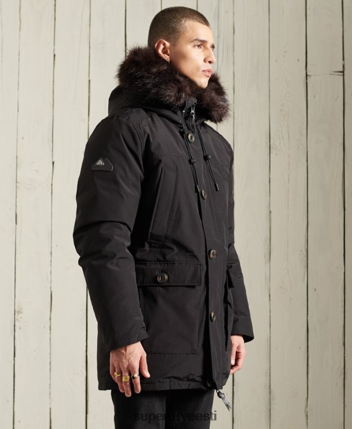 Superdry mehed algaja parka mantel B2LT44734 Riietus must