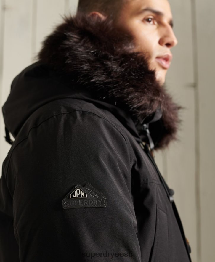 Superdry mehed algaja parka mantel B2LT44734 Riietus must