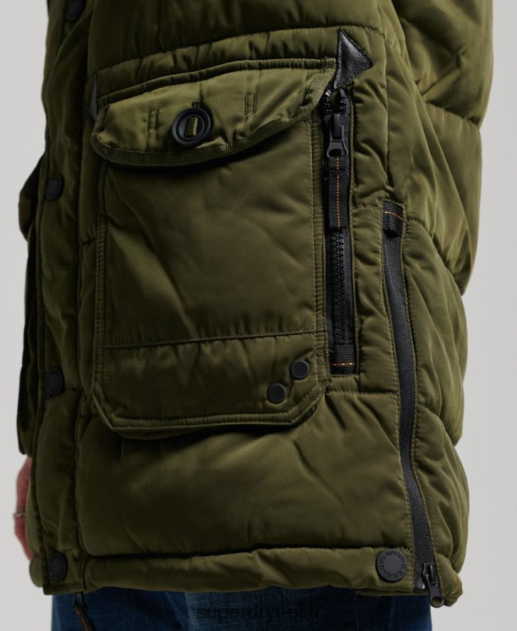 Superdry mehed chinook parkmantel B2LT44513 Riietus roheline