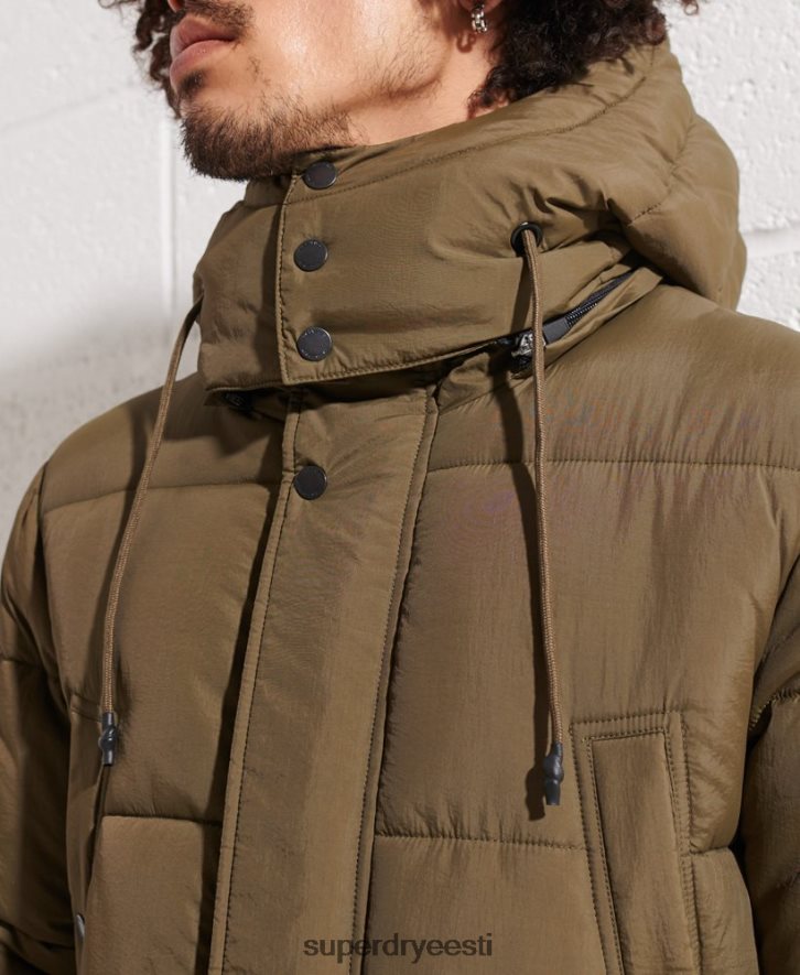 Superdry mehed ekspeditsiooni polsterdatud parkmantel B2LT44502 Riietus khaki