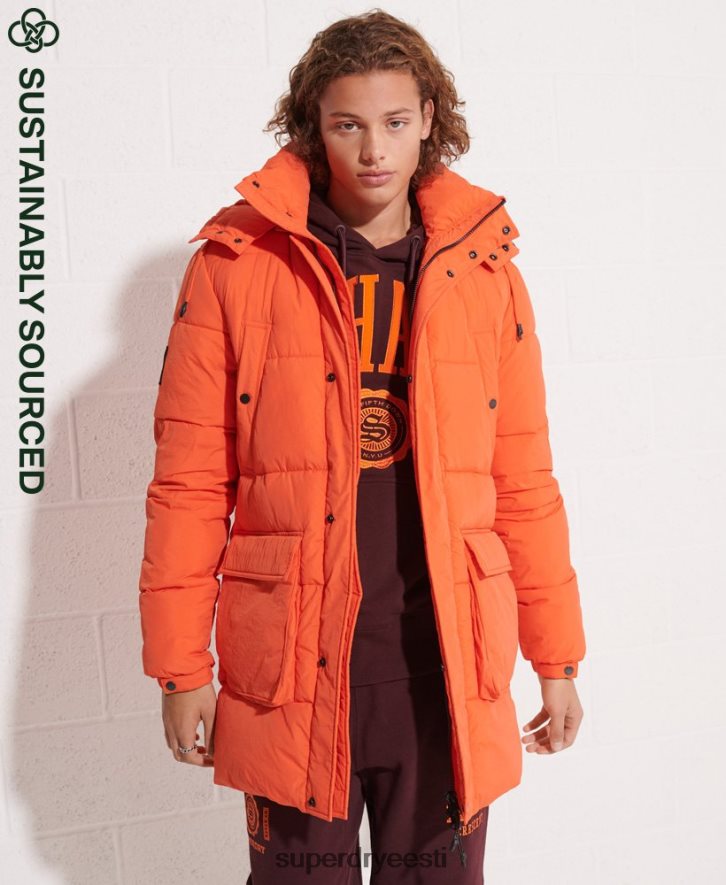 Superdry mehed ekspeditsiooni polsterdatud parkmantel B2LT44511 Riietus oranž