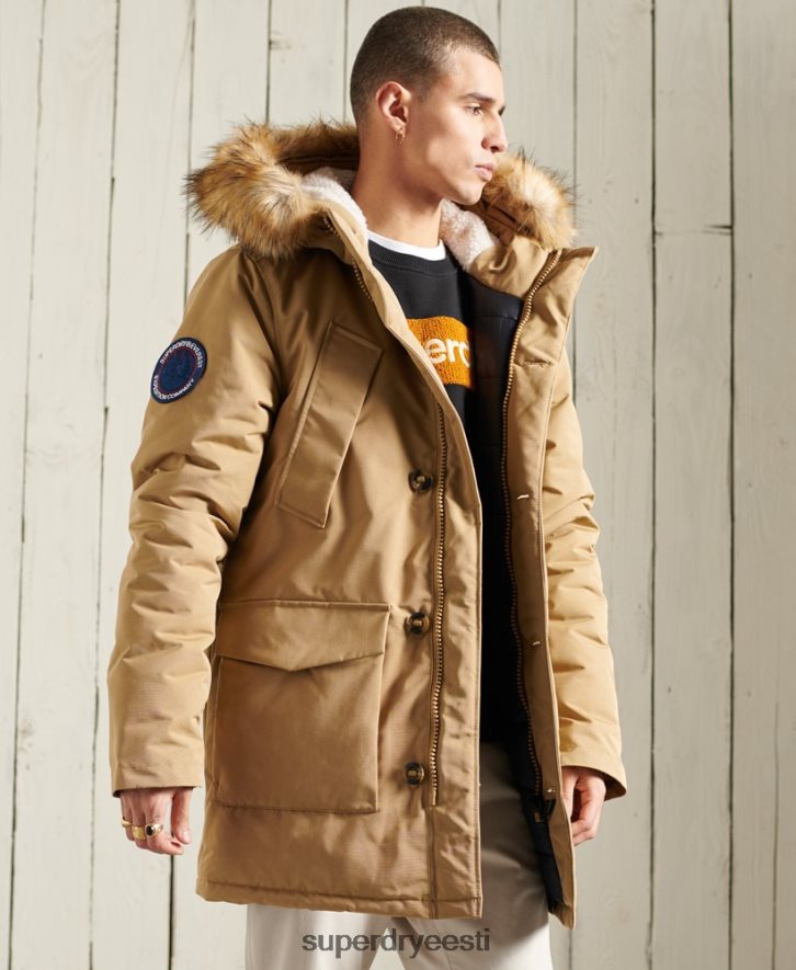 Superdry mehed everest parkmantel B2LT41079 Riietus beež