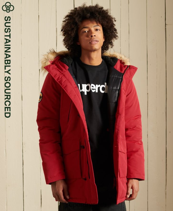 Superdry mehed everest parkmantel B2LT44571 Riietus punane