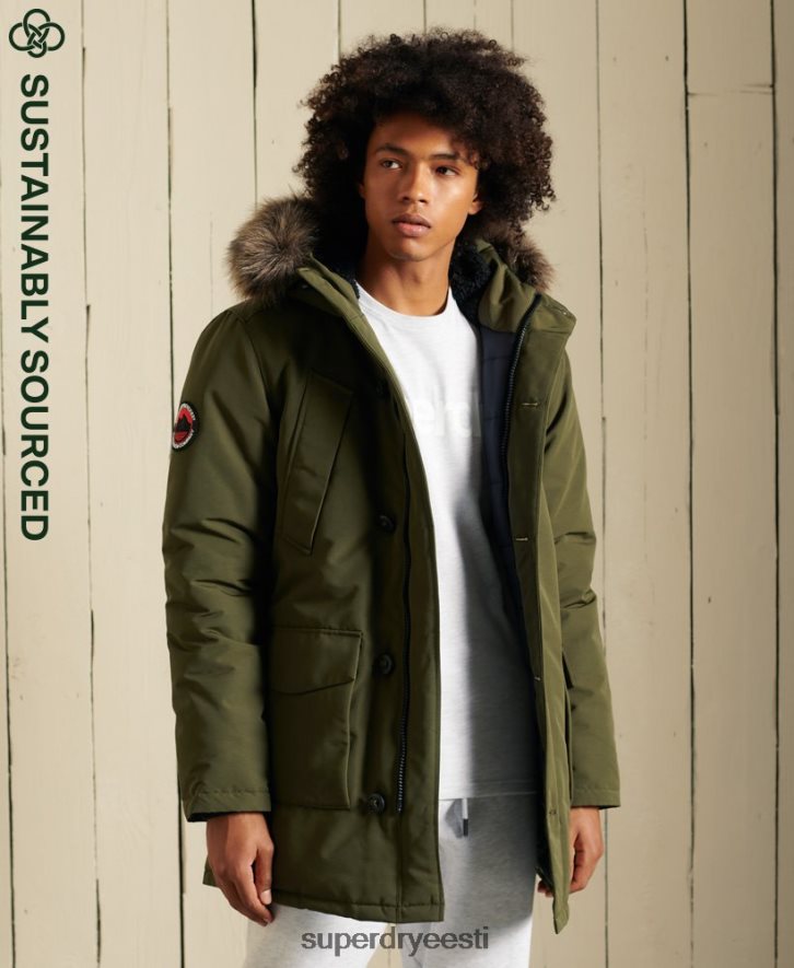 Superdry mehed everest parkmantel B2LT44739 Riietus roheline