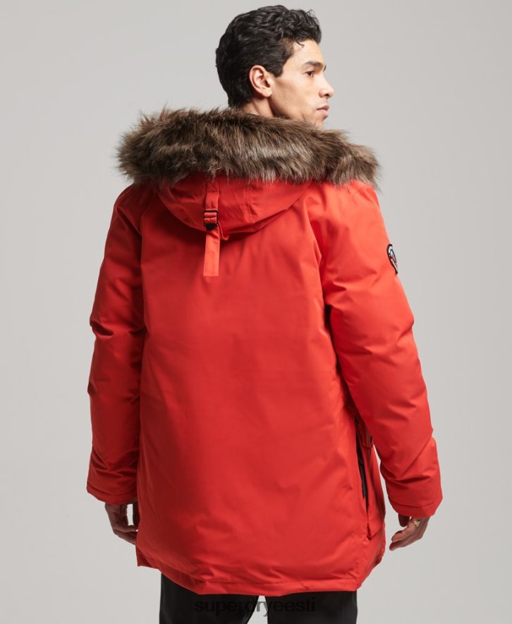 Superdry mehed everesti alla lumeparka mantel B2LT44515 Riietus punane