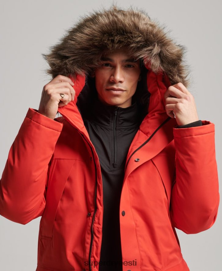 Superdry mehed everesti alla lumeparka mantel B2LT44515 Riietus punane