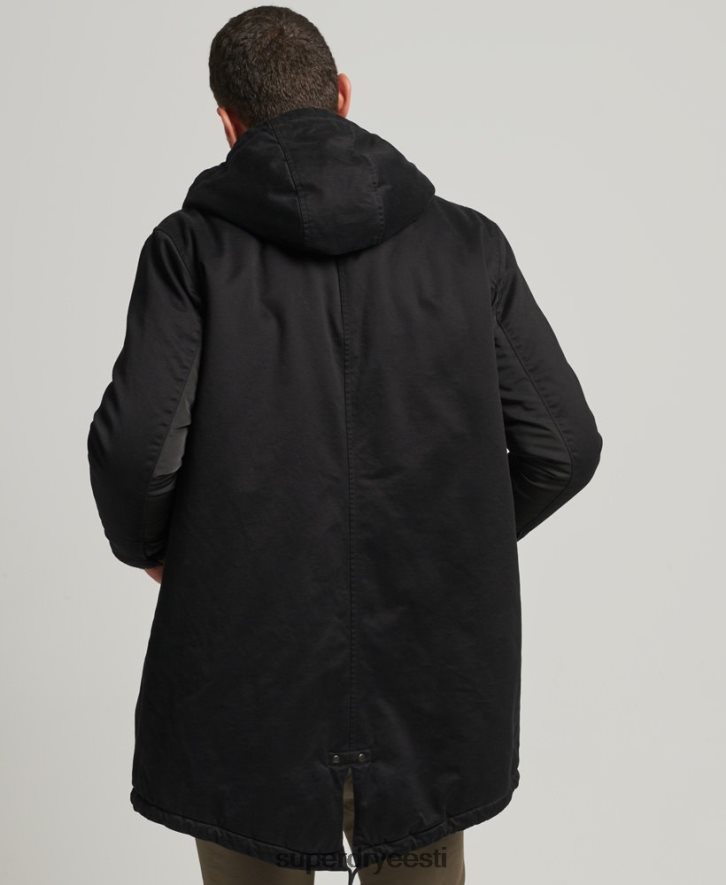 Superdry mehed kalasaba parka mantel B2LT44472 Riietus must