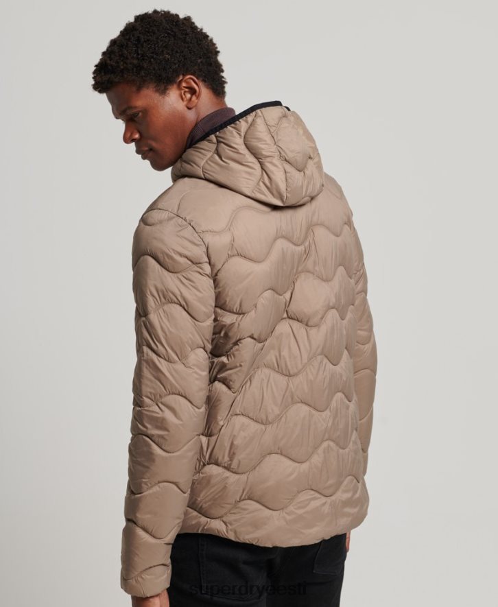 Superdry mehed kapuutsiga kerge polsterdatud mantel B2LT41002 Riietus pruun