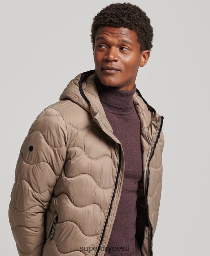 Superdry mehed kapuutsiga kerge polsterdatud mantel B2LT41002 Riietus pruun