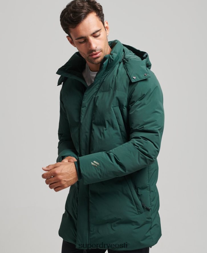 Superdry mehed karbikujuline puhvermantel B2LT44543 Riietus roheline