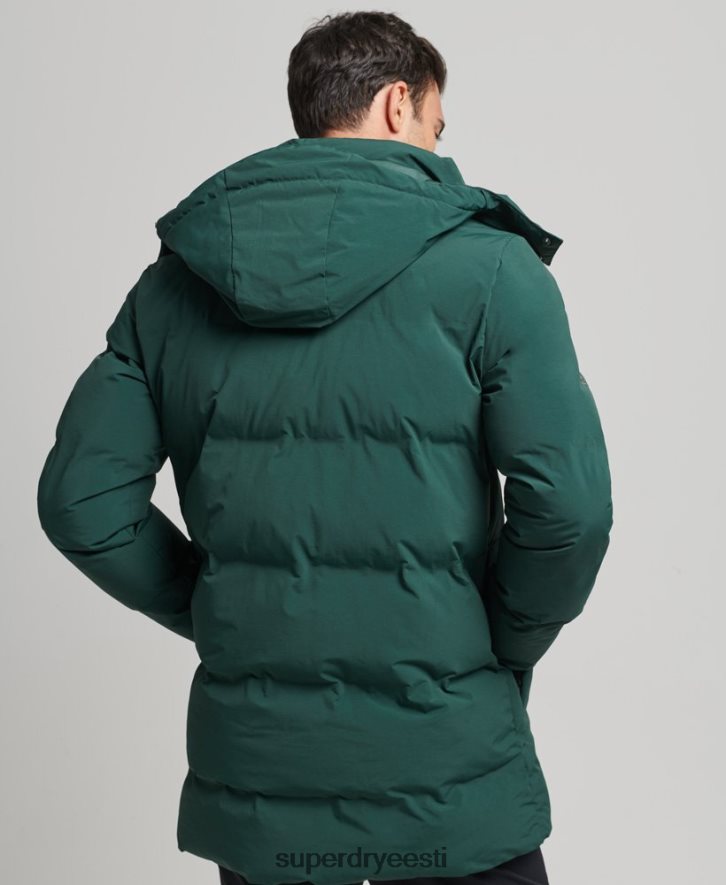 Superdry mehed karbikujuline puhvermantel B2LT44543 Riietus roheline