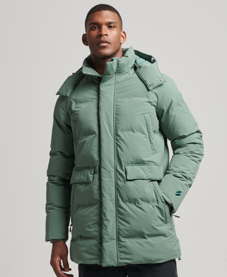 Superdry mehed karbikujuline puhvermantel B2LT44641 Riietus roheline